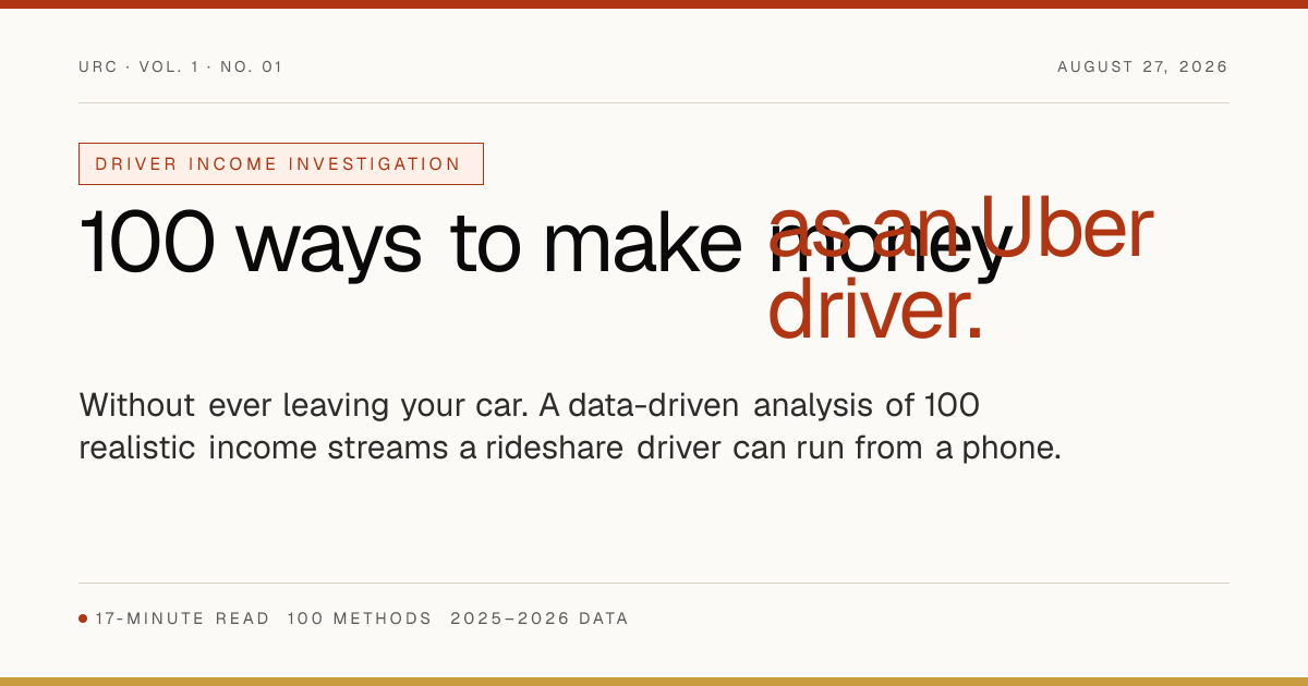 100 Ways to Make Money as an Uber Driver in 2026 · Uber Referral Code